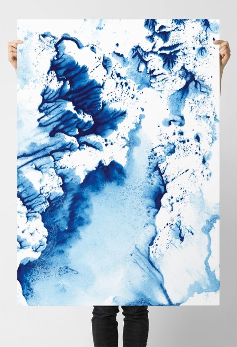 Plakat ABSTRAKCJA NIEBIESKA FALA kolor