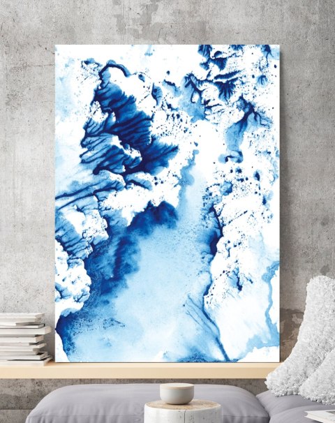 Plakat ABSTRAKCJA NIEBIESKA FALA kolor