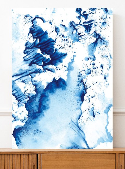 Plakat ABSTRAKCJA NIEBIESKA FALA kolor