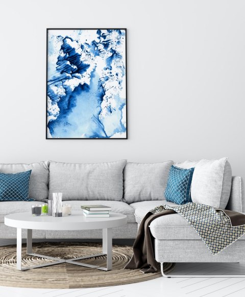 Plakat ABSTRAKCJA NIEBIESKA FALA kolor