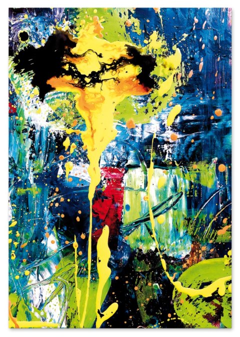 Plakat ABSTRAKCJA ROZLANA FARBA kolor