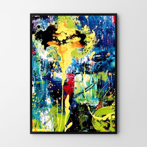 Plakat ABSTRAKCJA ROZLANA FARBA kolor