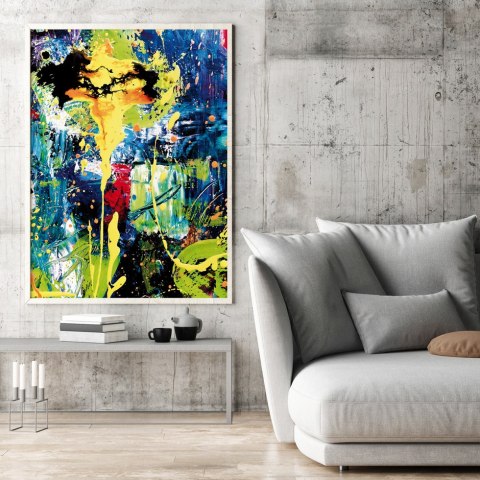 Plakat ABSTRAKCJA ROZLANA FARBA kolor