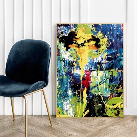 Plakat ABSTRAKCJA ROZLANA FARBA kolor