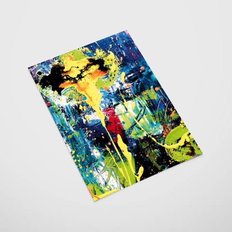 Plakat ABSTRAKCJA ROZLANA FARBA kolor