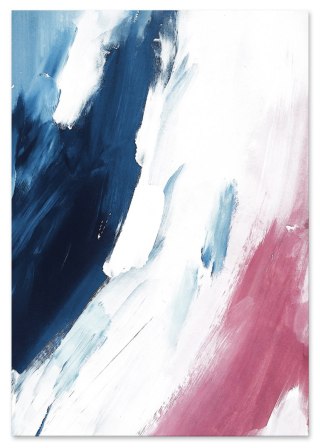 Plakat ABSTRAKCJA bordowo niebieska