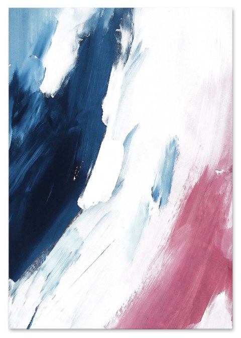 Plakat ABSTRAKCJA bordowo niebieska