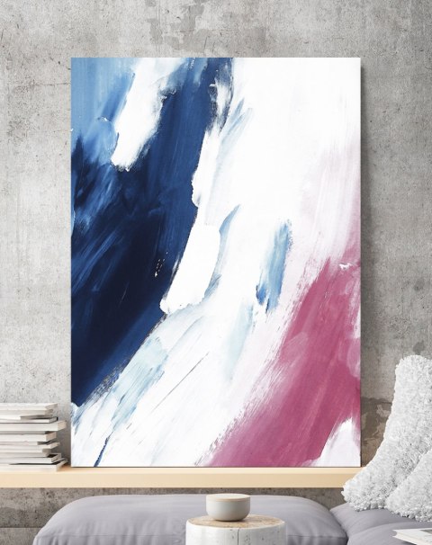 Plakat ABSTRAKCJA bordowo niebieska