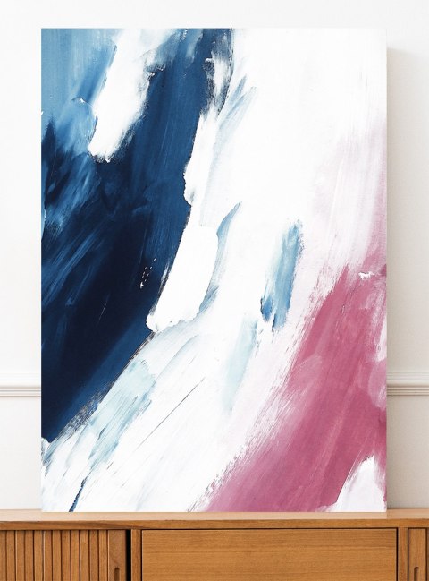 Plakat ABSTRAKCJA bordowo niebieska