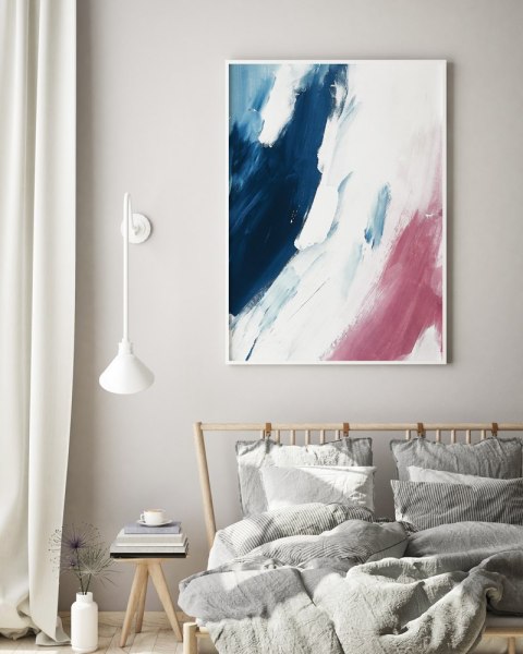 Plakat ABSTRAKCJA bordowo niebieska