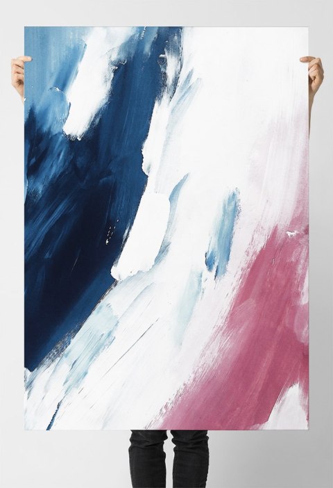 Plakat ABSTRAKCJA bordowo niebieska