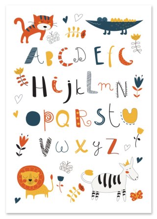 Plakat ALFABET ABECADŁO LITERY kolor
