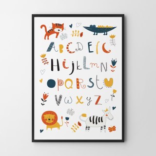 Plakat ALFABET ABECADŁO LITERY kolor