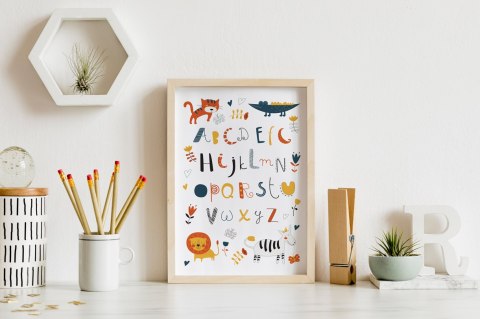 Plakat ALFABET ABECADŁO LITERY kolor