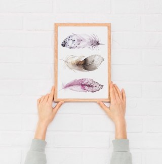 Plakat BOHO PIÓRKA AKWARELA kolor