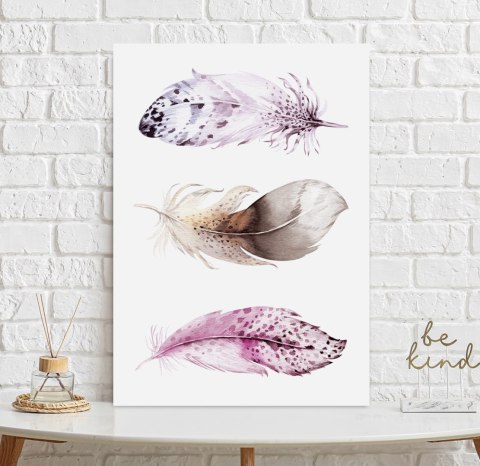 Plakat BOHO PIÓRKA AKWARELA kolor