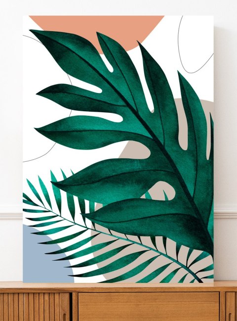 Plakat BOHO ZIELONE LIŚCIE kolor