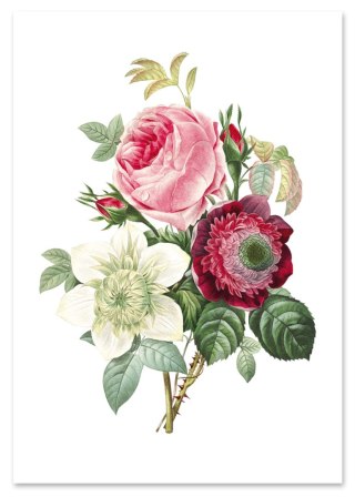Plakat BUKIET KWIATY VINTAGE kolor