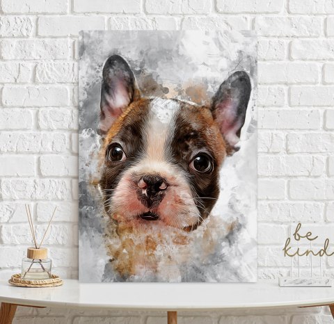 Plakat BULDOG PIES ABSTRAKCJA kolorowy