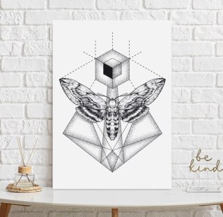 Plakat ĆMA MOTYL geometryczny czarno biały