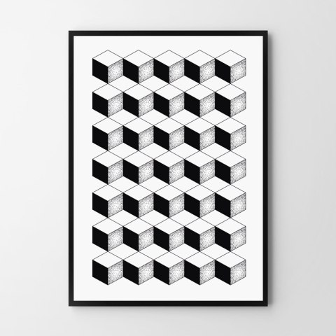 Plakat CZARNOBIAŁY PATTERN czarny