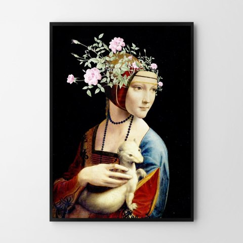 Plakat DAMA Z ŁASICZKĄ da Vinci kolor