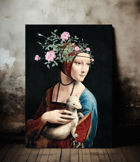 Plakat DAMA Z ŁASICZKĄ da Vinci kolor