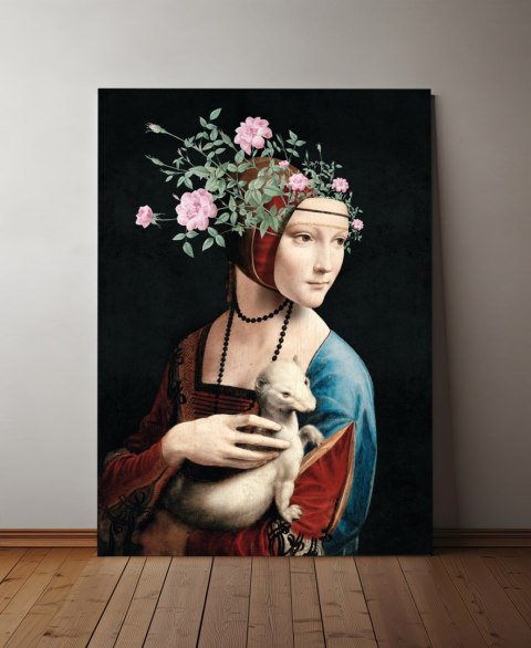 Plakat DAMA Z ŁASICZKĄ da Vinci kolor