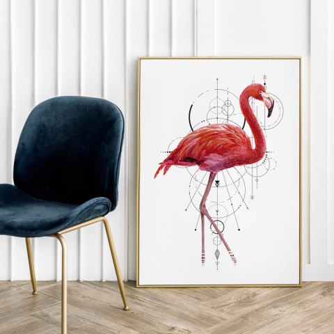 Plakat FLAMING GEOMETRIA różowy