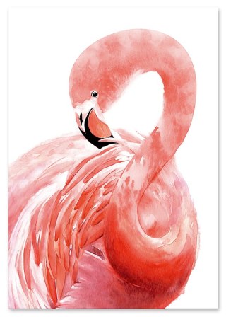 Plakat FLAMING różowy
