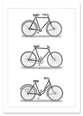 Plakat KOLARZÓWKA ROWERY VINTAGE czarno biały