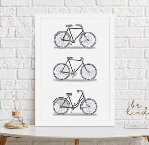 Plakat KOLARZÓWKA ROWERY VINTAGE czarno biały