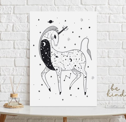 Plakat KONSTELACJA JEDNOROŻCA JEDNOROŻEC czarno biały