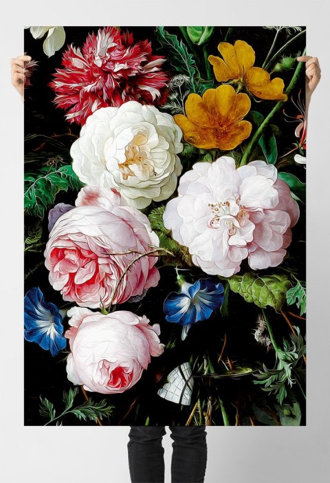 Plakat KWIATY CZARNE TŁO kolor