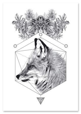 Plakat LIS czarno biały