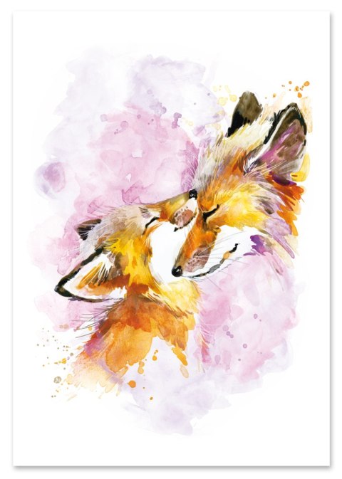 Plakat LISEK LIS LISIA RODZINA kolor