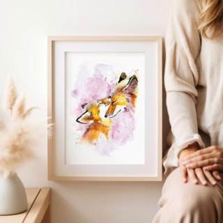 Plakat LISEK LIS LISIA RODZINA kolor