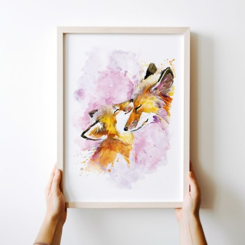 Plakat LISEK LIS LISIA RODZINA kolor