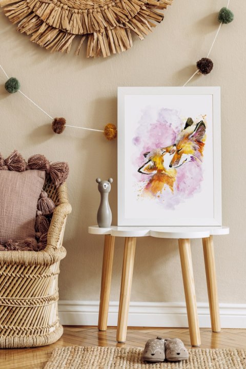 Plakat LISEK LIS LISIA RODZINA kolor