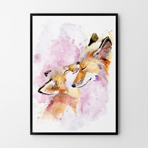 Plakat LISEK LIS LISIA RODZINA kolor