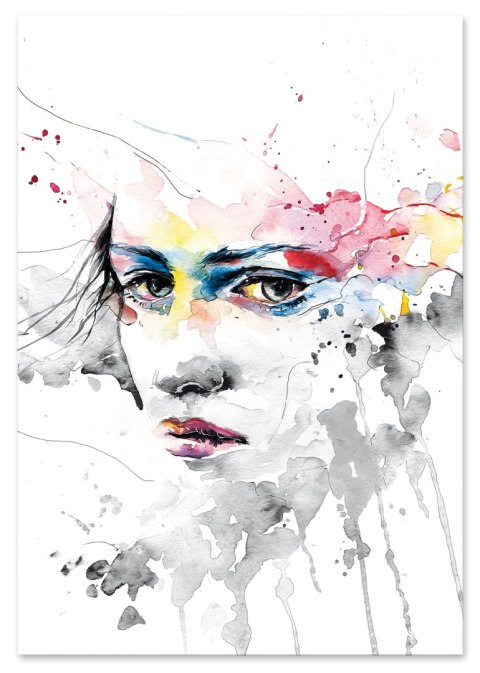 Plakat MALARSKI PORTRET KOBIETY kolorowy
