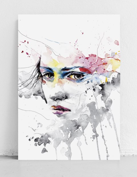 Plakat MALARSKI PORTRET KOBIETY kolorowy