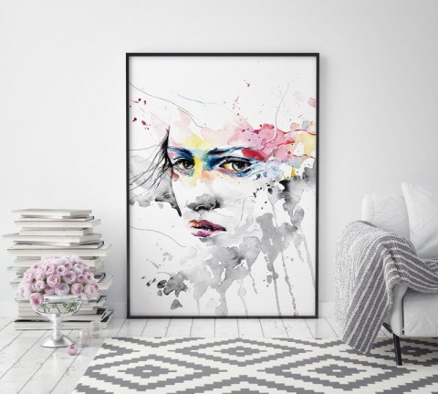 Plakat MALARSKI PORTRET KOBIETY kolorowy