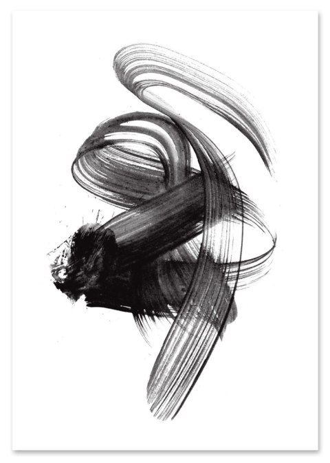 Plakat MAŹNIĘCIE CZARNA FARBA czarno biały