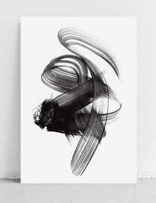 Plakat MAŹNIĘCIE CZARNA FARBA czarno biały