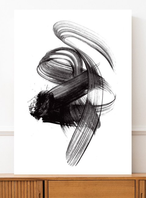 Plakat MAŹNIĘCIE CZARNA FARBA czarno biały