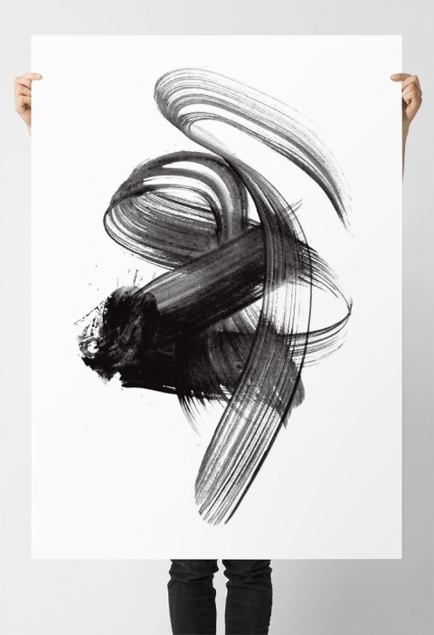 Plakat MAŹNIĘCIE CZARNA FARBA czarno biały