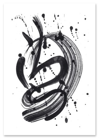 Plakat MAZY CZARNA FARBA czarno biały