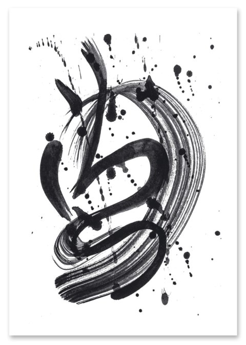 Plakat MAZY CZARNA FARBA czarno biały