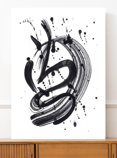 Plakat MAZY CZARNA FARBA czarno biały